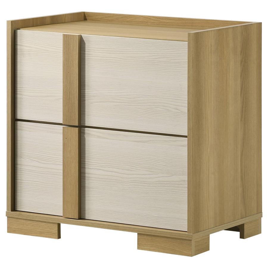 (image for) Hyland 2-drawer Nightstand Bedside Table Natural