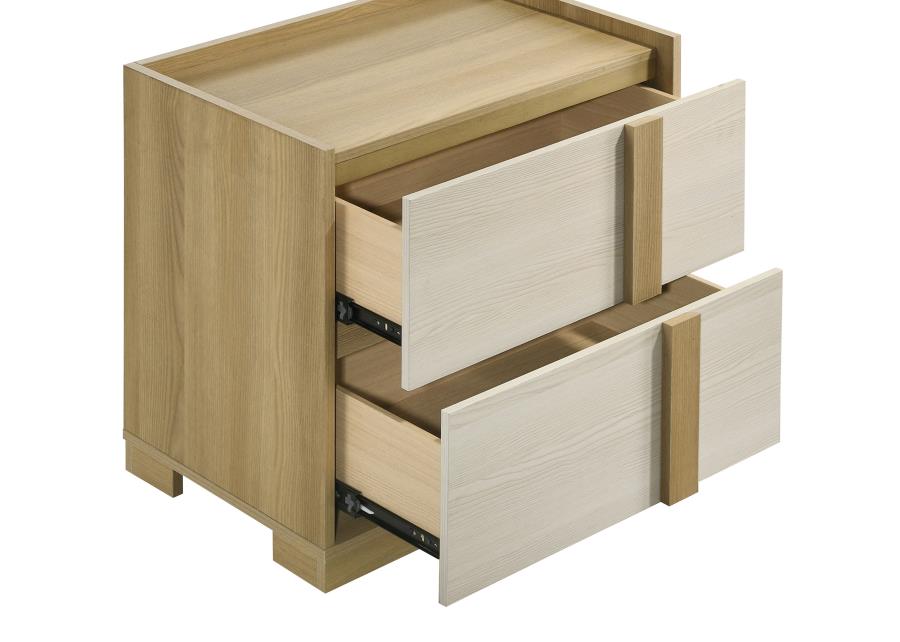 (image for) Hyland 2-drawer Nightstand Bedside Table Natural