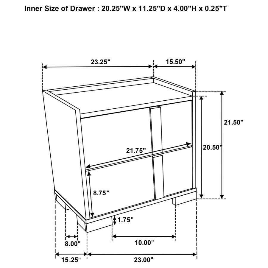 (image for) Hyland 2-drawer Nightstand Bedside Table Natural