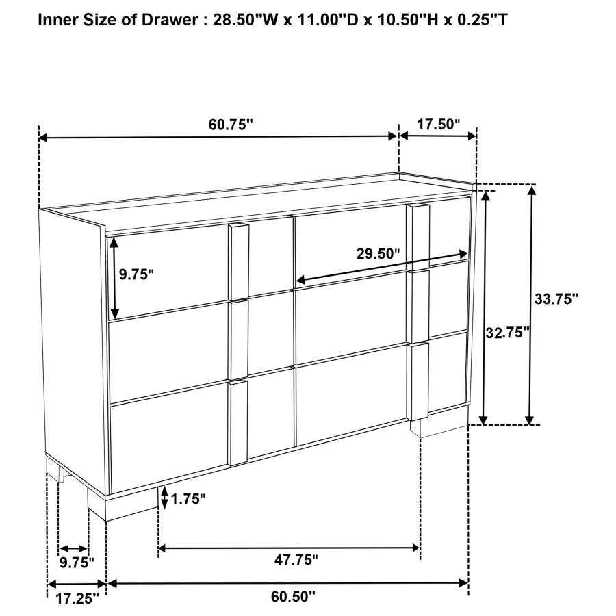 (image for) Hyland 6-drawer Dresser Natural