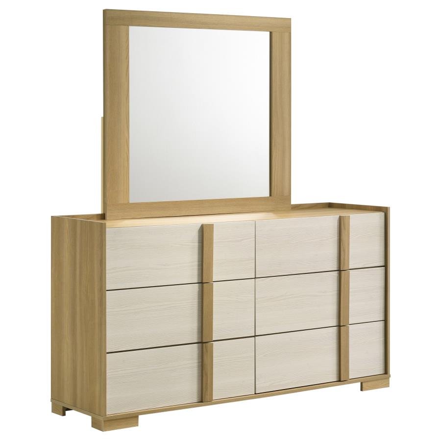 (image for) Hyland 6-drawer Dresser with Mirror Natural - Click Image to Close