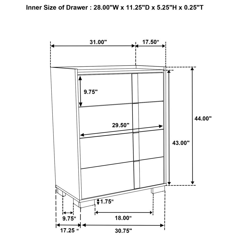 (image for) Hyland 4-drawer Chest of Drawers Natural