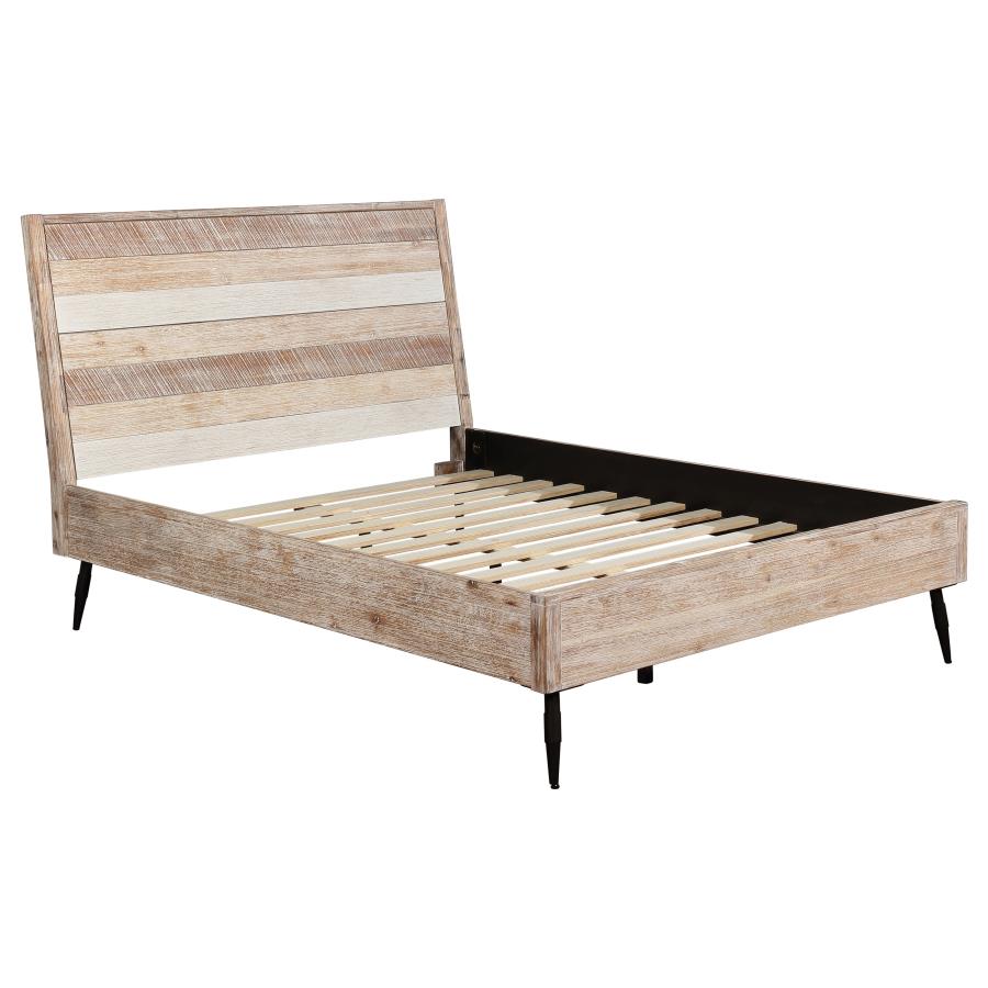 (image for) Marlow Wood Eastern King Panel Bed Rough Sawn Multi - Click Image to Close