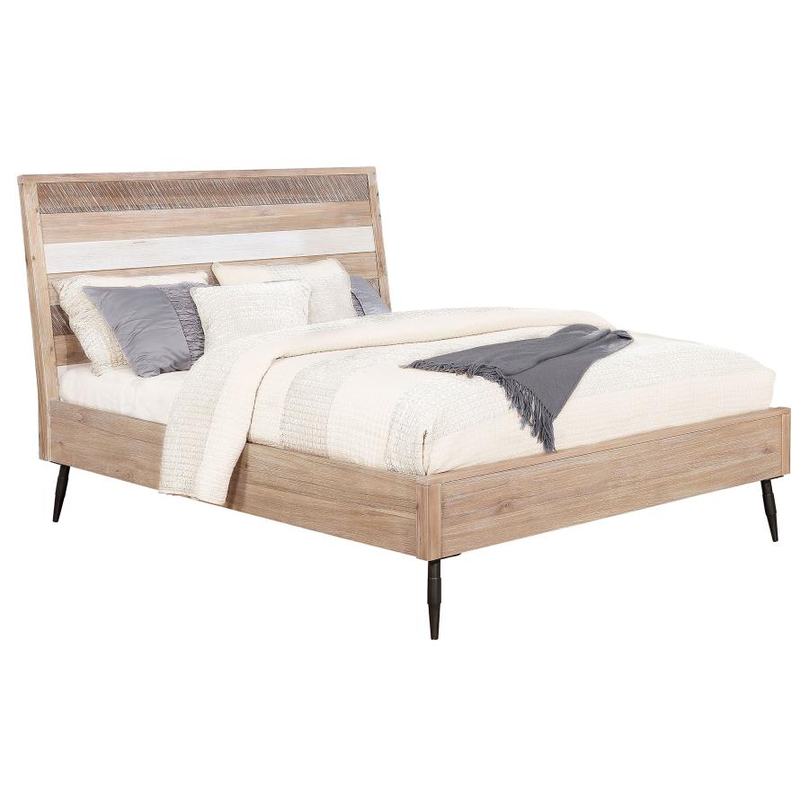 (image for) Marlow Wood Eastern King Panel Bed Rough Sawn Multi