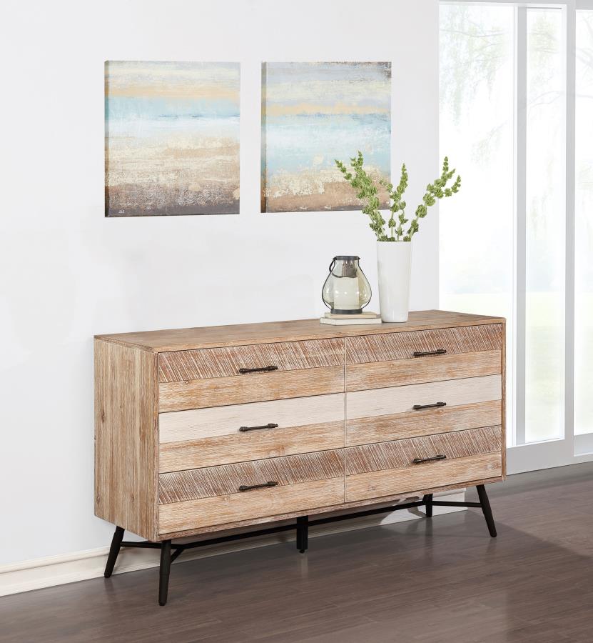 (image for) Marlow 6-drawer Dresser Rough Sawn Multi - Click Image to Close