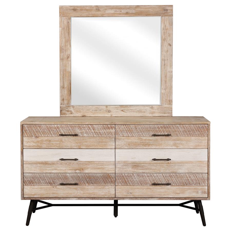 (image for) Marlow 6-drawer Dresser with Mirror Rough Sawn Multi