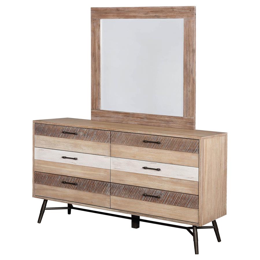 (image for) Marlow 6-drawer Dresser with Mirror Rough Sawn Multi