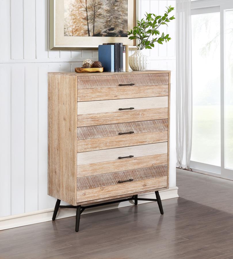 (image for) Marlow 5-drawer Bedroom Chest Rough Sawn Multi