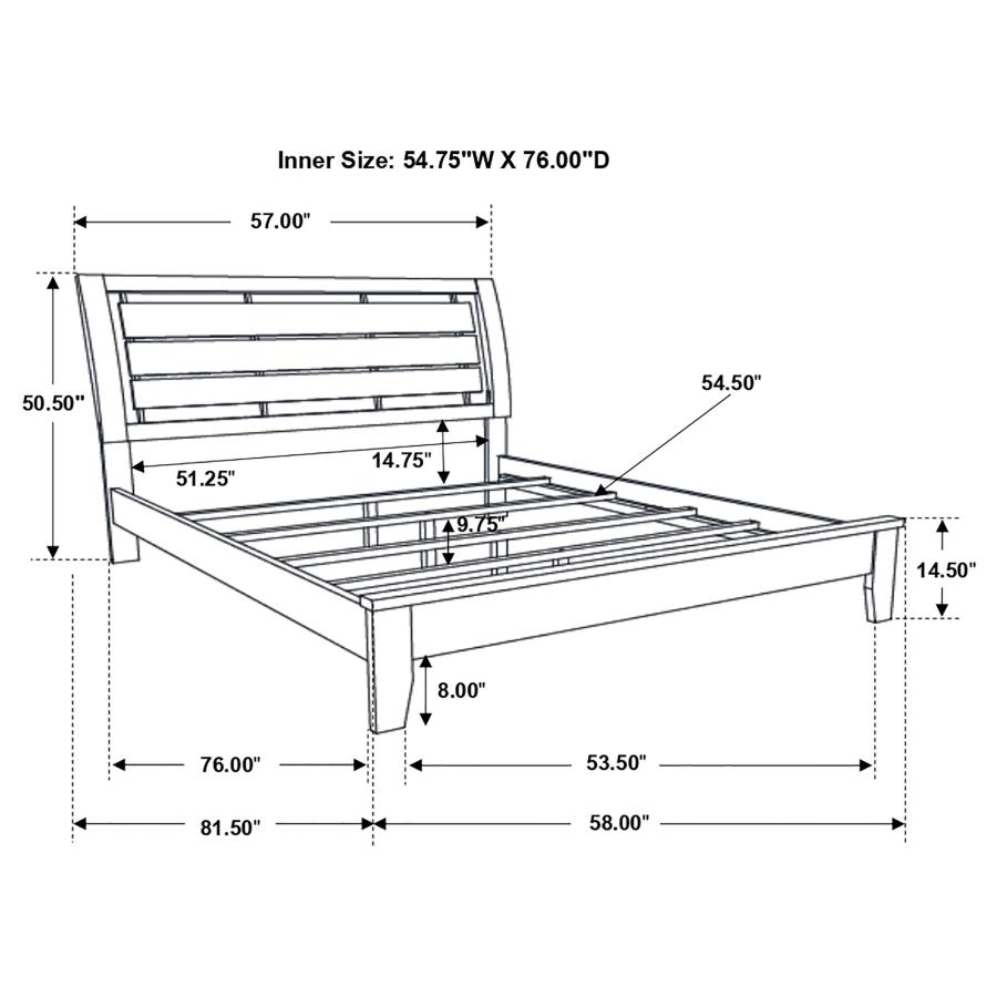 (image for) Serenity Wood Full Panel Bed Mod Grey