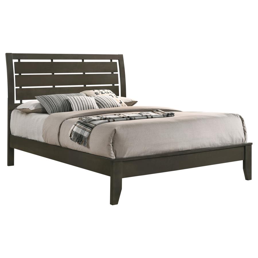 (image for) Serenity Wood Queen Panel Bed Mod Grey