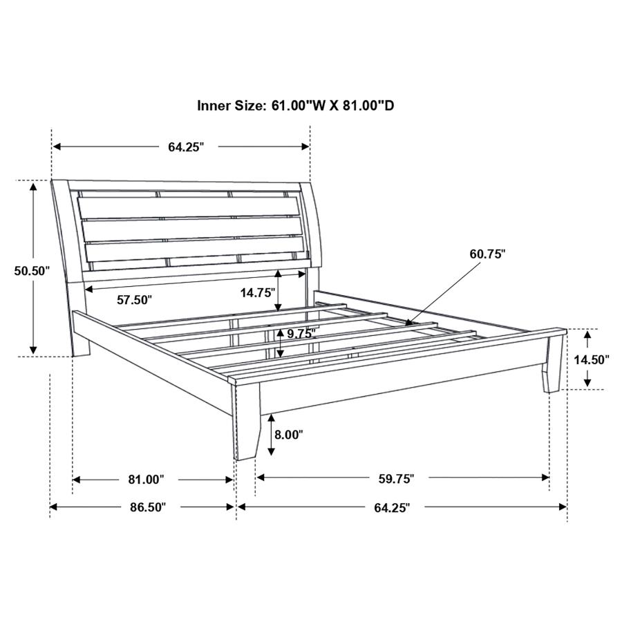 (image for) Serenity Wood Queen Panel Bed Mod Grey