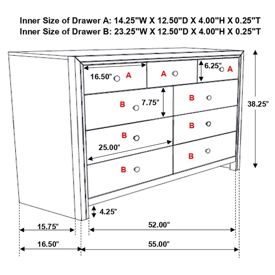 (image for) Serenity 9-drawer Dresser Mod Grey