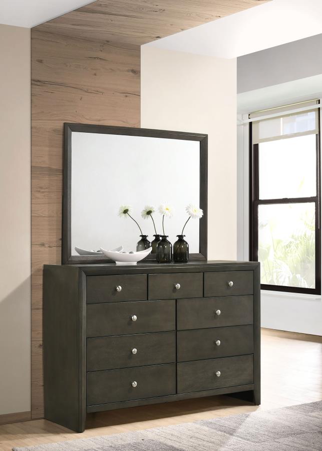 (image for) Serenity 9-drawer Dresser with Mirror Mod Grey