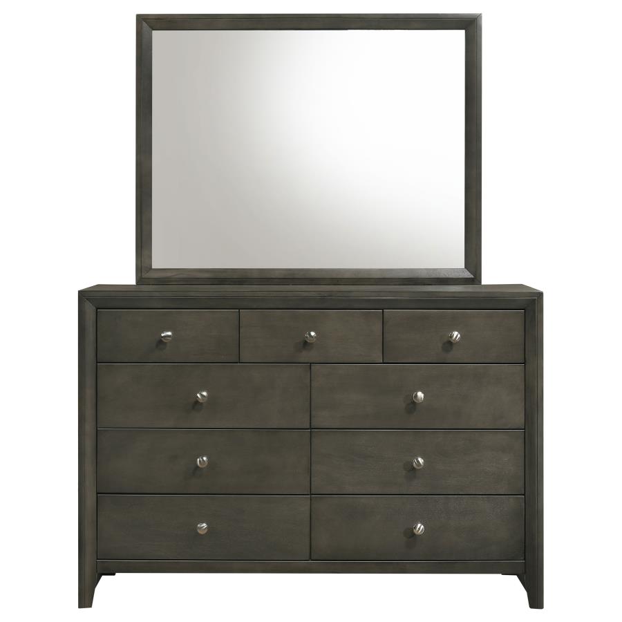 (image for) Serenity 9-drawer Dresser with Mirror Mod Grey