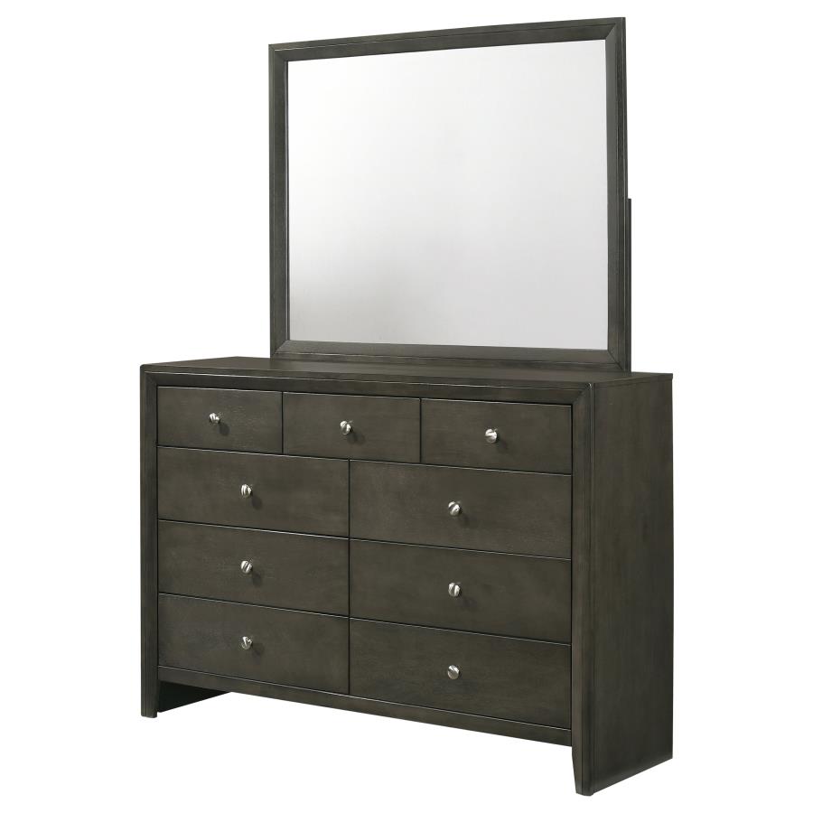 (image for) Serenity 9-drawer Dresser with Mirror Mod Grey