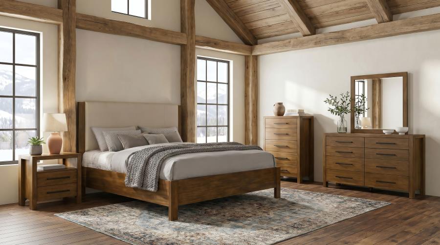 Modal Additional Images for Adderley Queen Wood Panel Bed Cream and Warm Brown