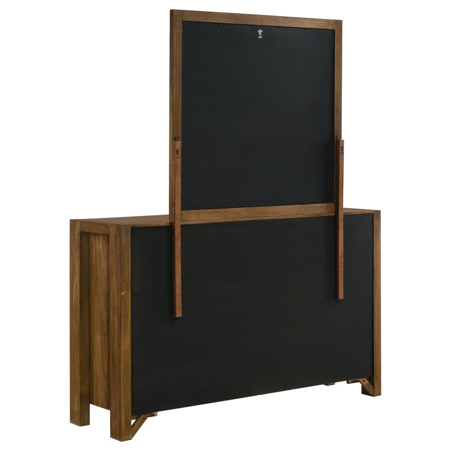 Adderley 8-drawer Bedroom Dresser and Mirror Warm Brown