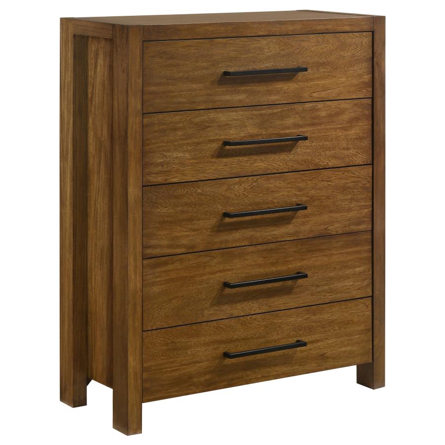 (image for) Adderley 5-drawer Bedroom Chest of Drawers Warm Brown