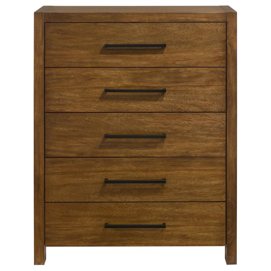 Adderley 5-drawer Bedroom Chest of Drawers Warm Brown