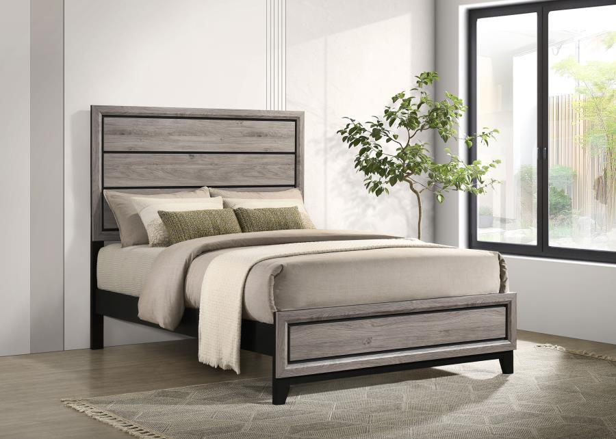 Watson Wood Full Panel Bed Light Taupe
