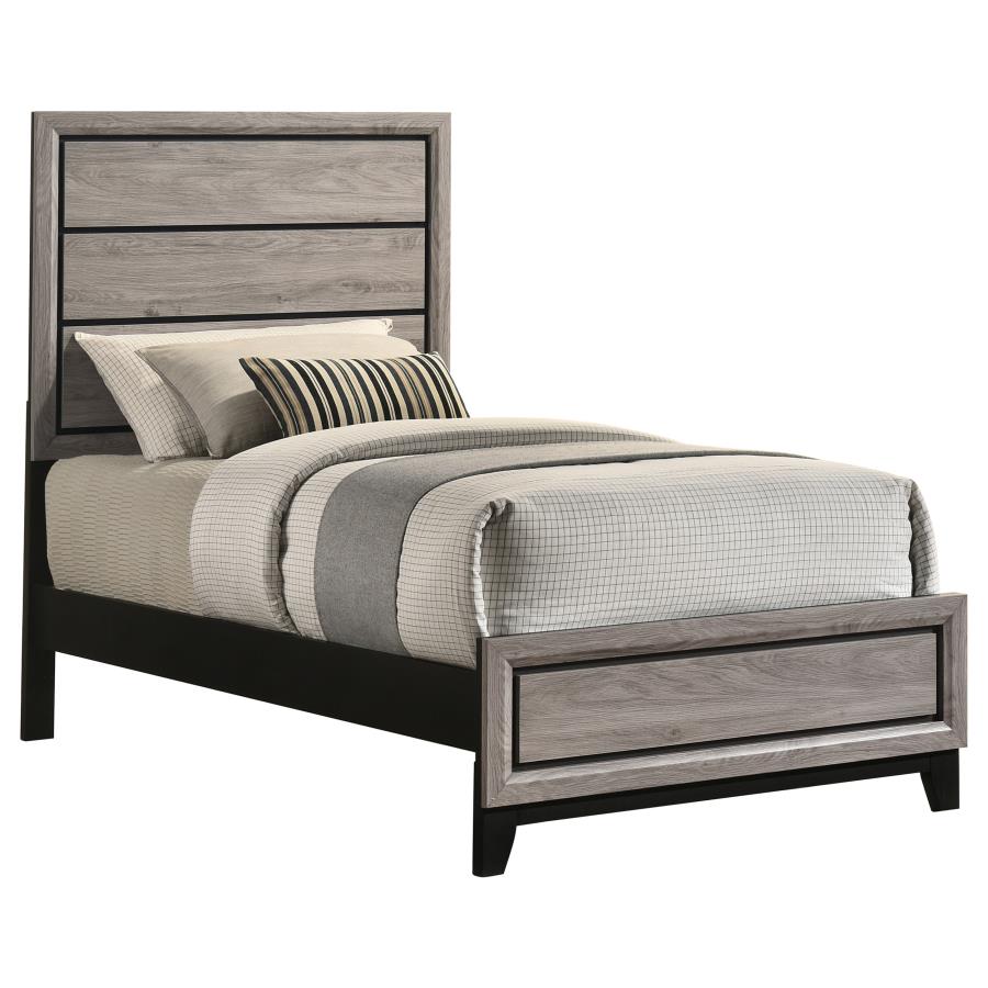 Watson Wood Twin Panel Bed Light Taupe