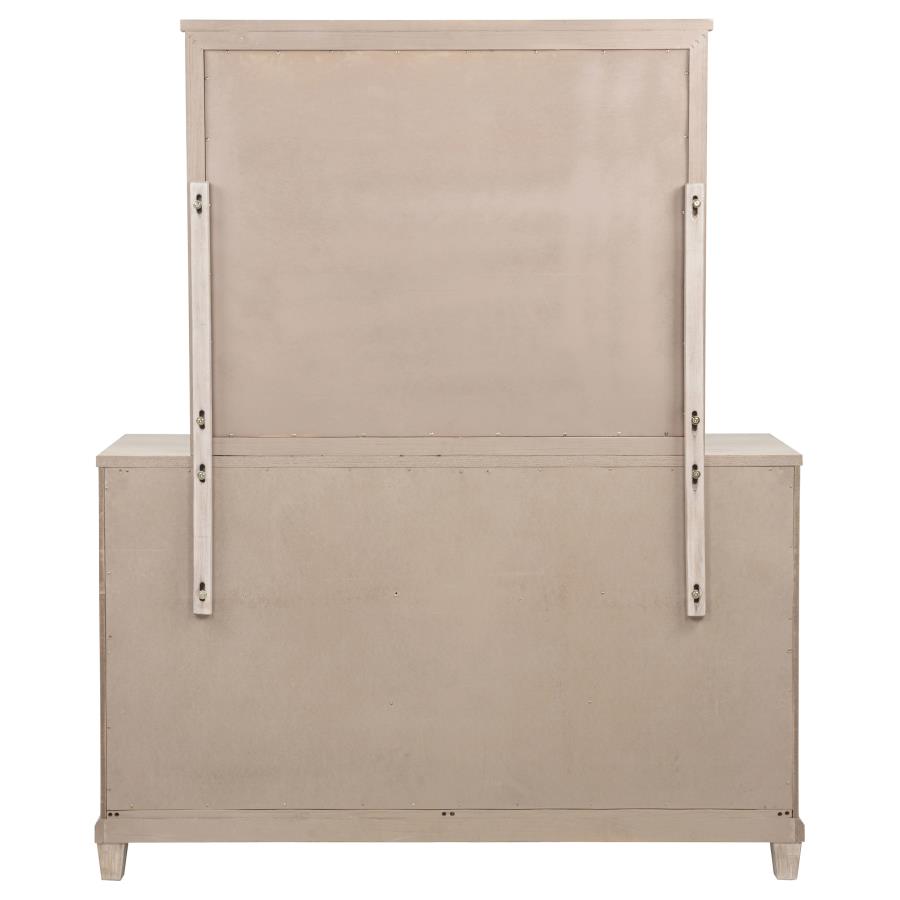 Pembroke 6-drawer Bedroom Dresser with Mirror Washed Oak