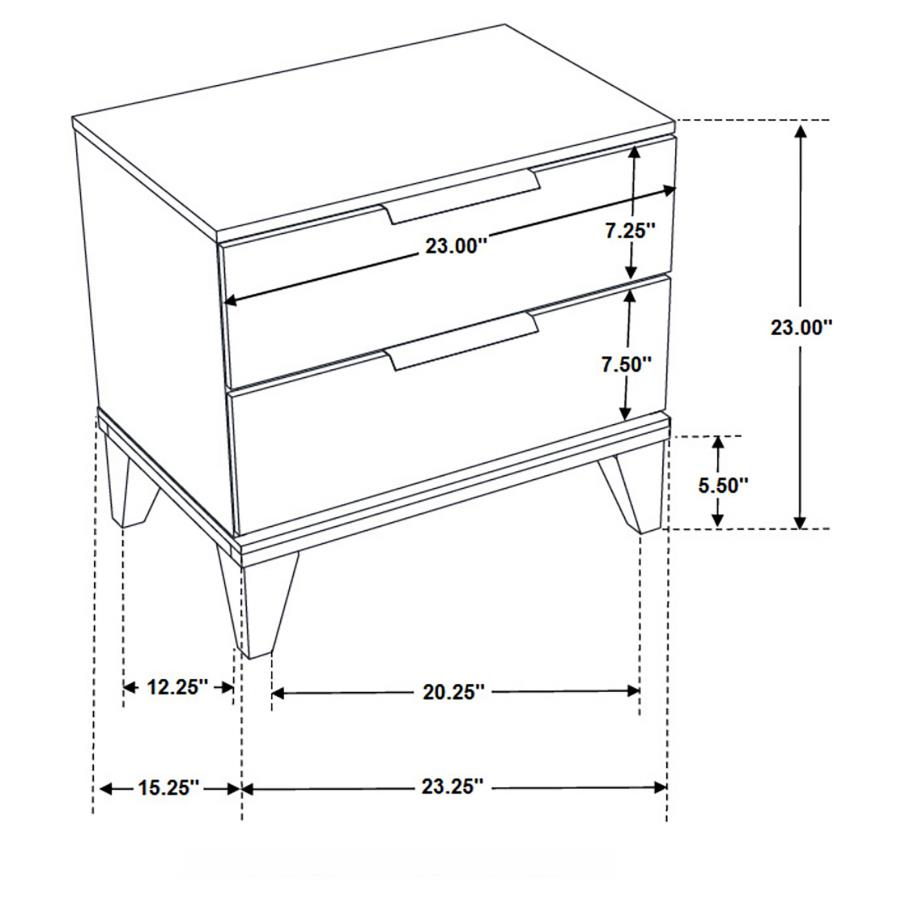 (image for) Mays 2-drawer Nightstand Walnut