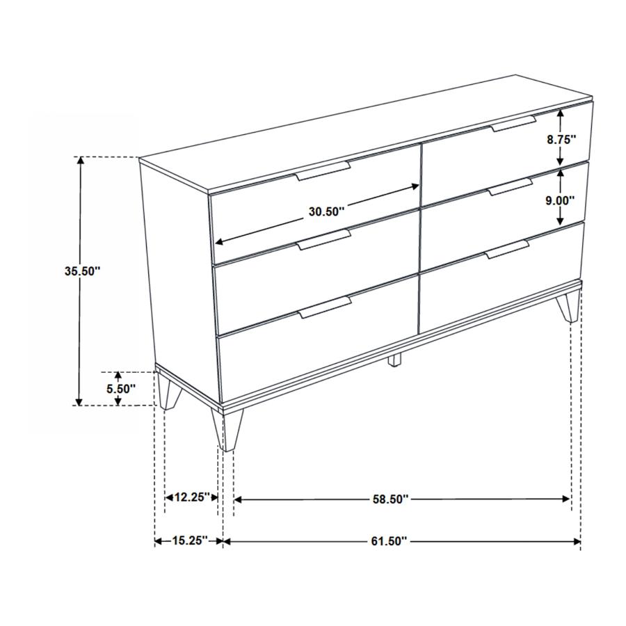 (image for) Mays 6-drawer Dresser Walnut