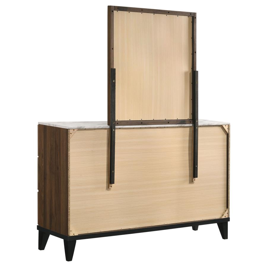 (image for) Mays 6-drawer Dresser with Mirror Walnut