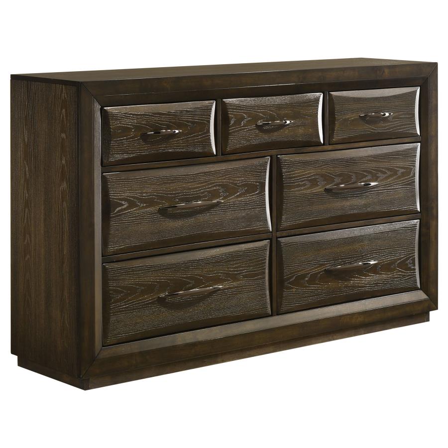 (image for) Atlas 7-drawer Bedroom Dresser Cabinet Dark Oak