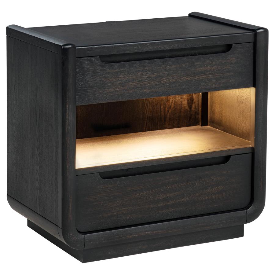 Leandro 4-piece Eastern King Bedroom Set Burnished Black