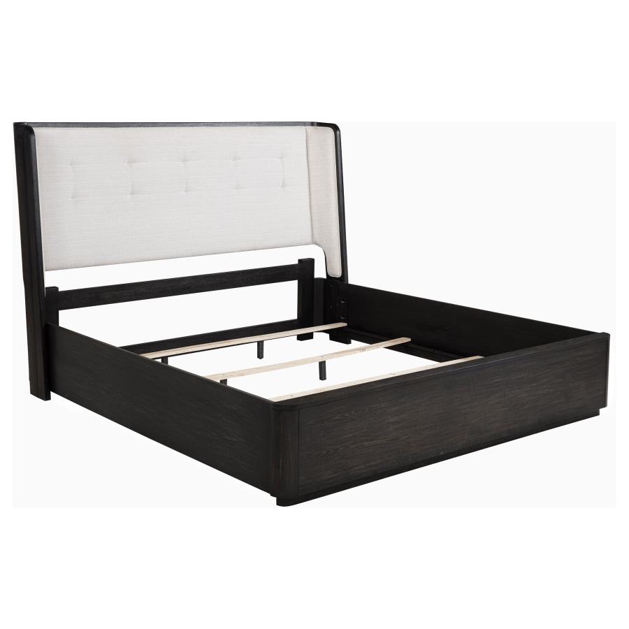(image for) Leandro 55-inch Eastern King Wingback Bed Burnished Black