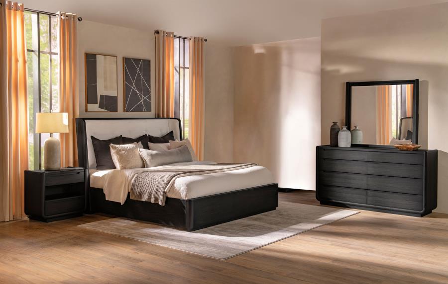 (image for) Leandro 4-piece Queen Bedroom Set Burnished Black