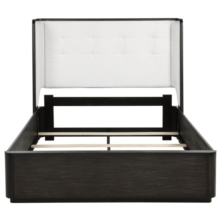 Leandro 55-inch Queen Wingback Bed Burnished Black
