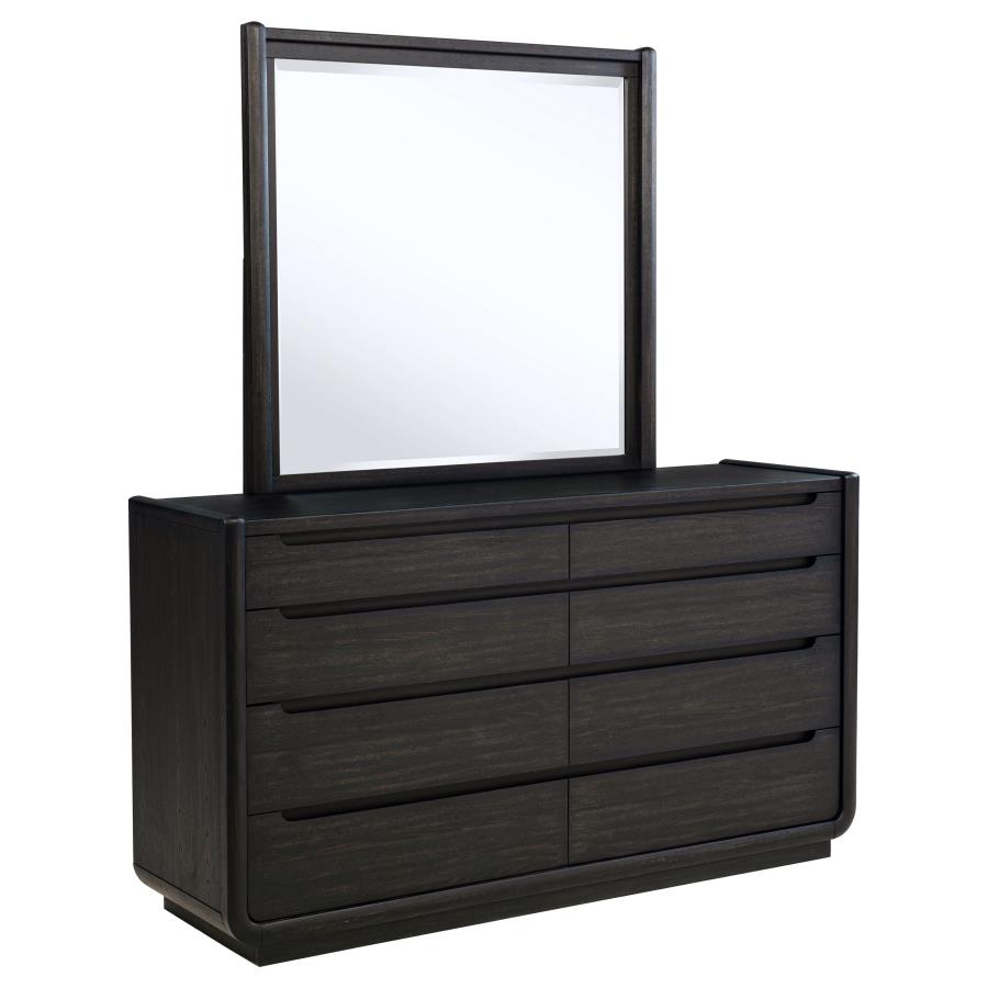 (image for) Leandro 8-drawer Bedroom Dresser with Mirror Burnished Black