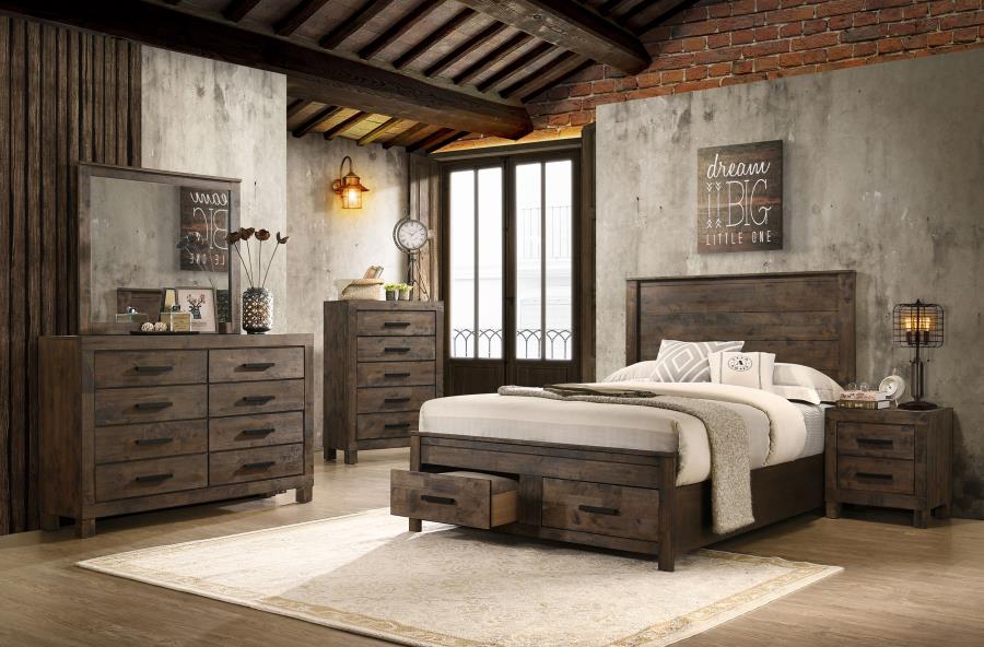 (image for) Woodmont 5-piece Eastern King Bedroom Set Golden Brown - Click Image to Close