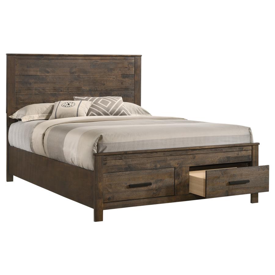 (image for) Woodmont Eastern King Storage Bed Rustic Golden Brown