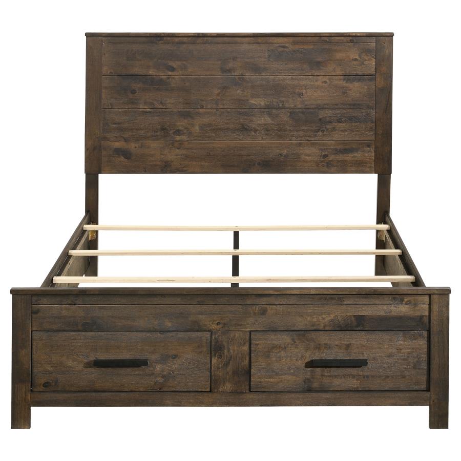 (image for) Woodmont Eastern King Storage Bed Rustic Golden Brown