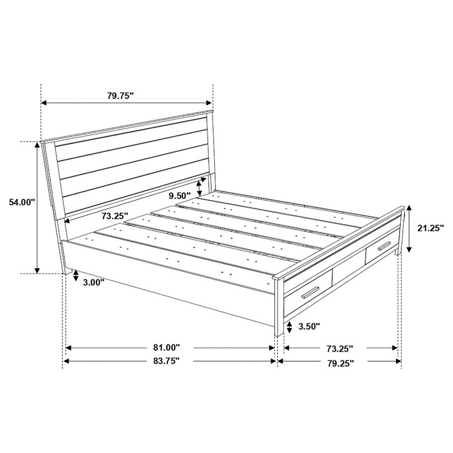 (image for) Woodmont Eastern King Storage Bed Rustic Golden Brown