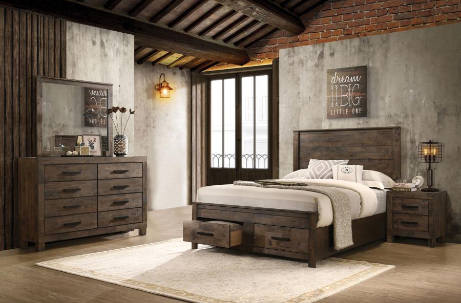 (image for) Woodmont 4-piece Queen Bedroom Set Rustic Golden Brown - Click Image to Close