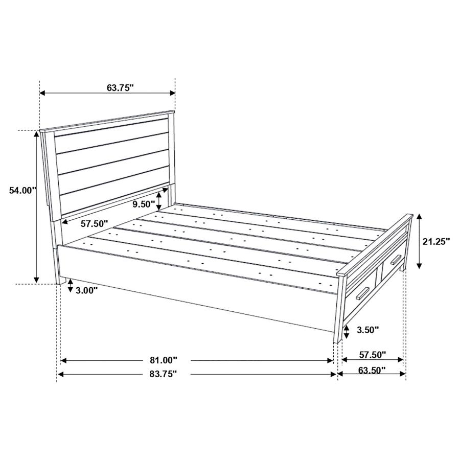 (image for) Woodmont Wood Queen Storage Panel Bed Rustic Golden Brown