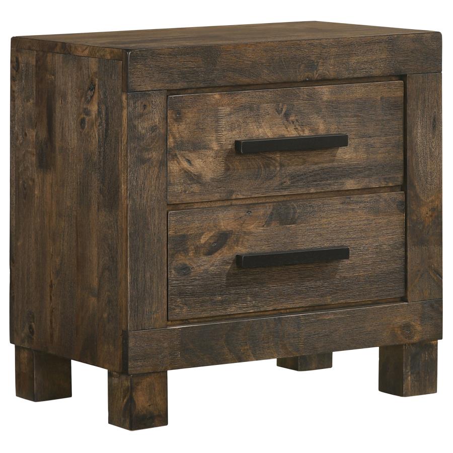 (image for) Woodmont 2-drawer Nightstand Rustic Golden Brown - Click Image to Close