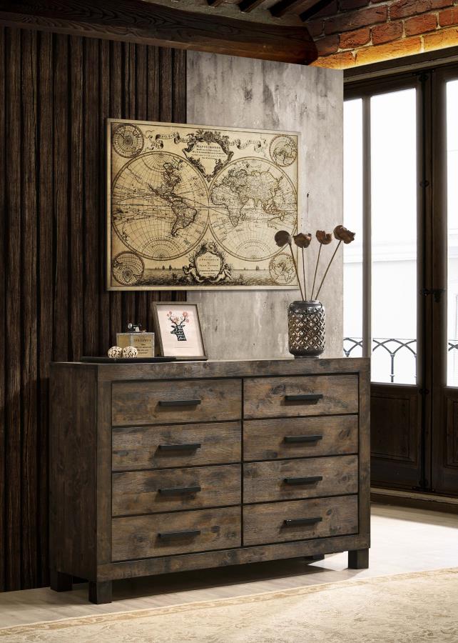 (image for) Woodmont 8-drawer Dresser Rustic Golden Brown