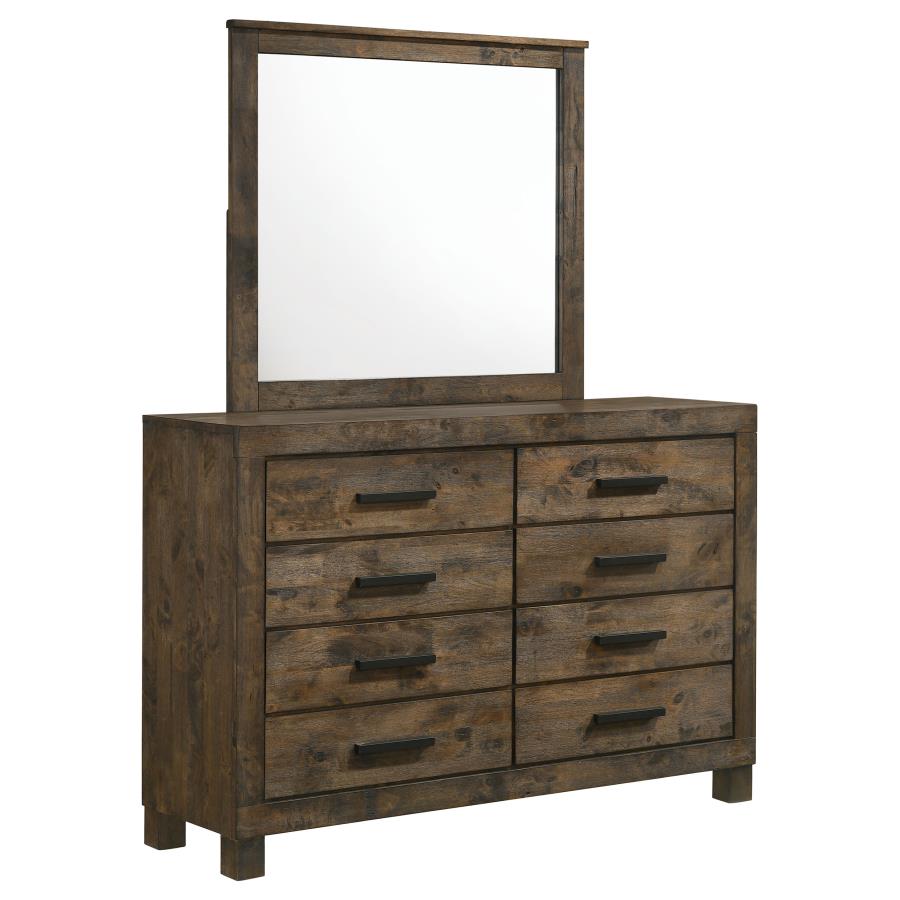 (image for) Woodmont 8-drawer Dresser with Mirror Rustic Golden Brown - Click Image to Close