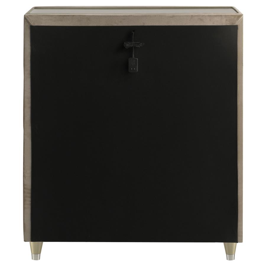 Lorient 5-drawer LED Chest of Drawers Ivory and Camel