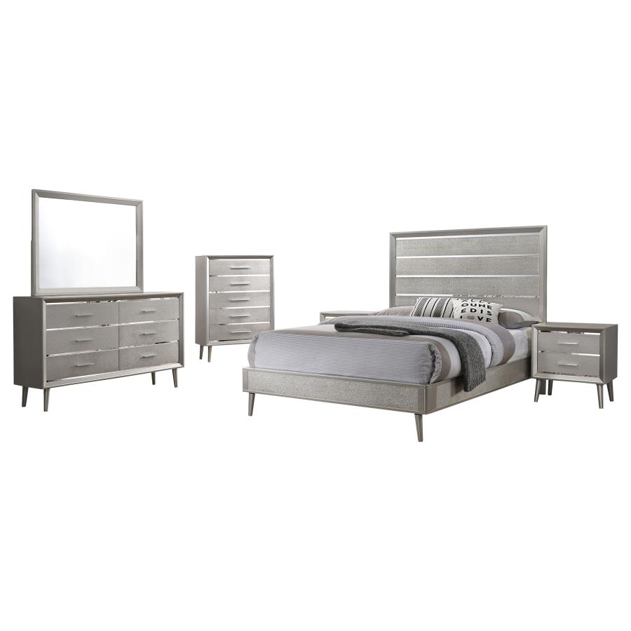 (image for) Ramon 5-piece Full Bedroom Set Metallic Sterling - Click Image to Close