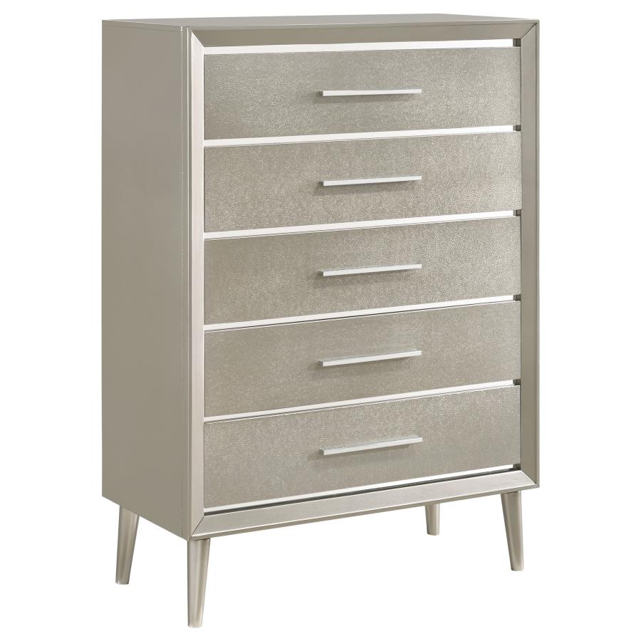 (image for) Ramon 5-drawer Bedroom Chest Metallic Sterling - Click Image to Close