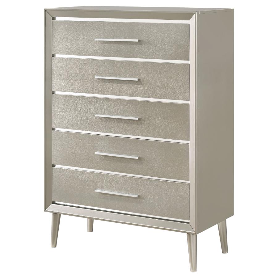 (image for) Ramon 5-drawer Bedroom Chest Metallic Sterling