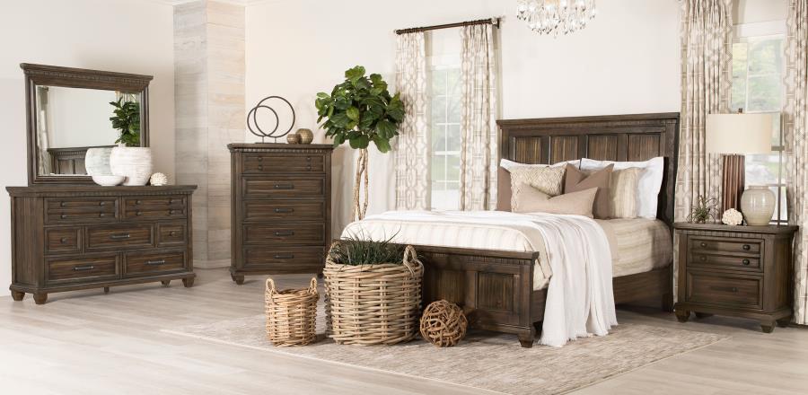 (image for) Bennington Wood Queen Panel Bed Acacia Brown