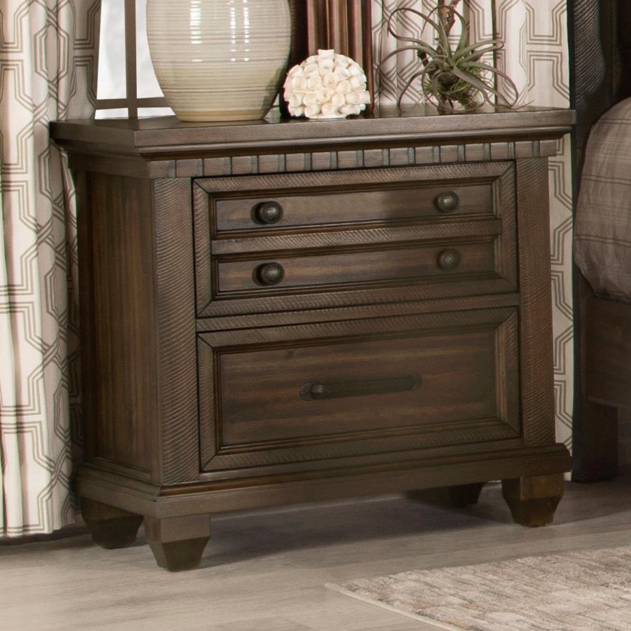 (image for) Bennington 2-drawer Nightstand Acacia Brown